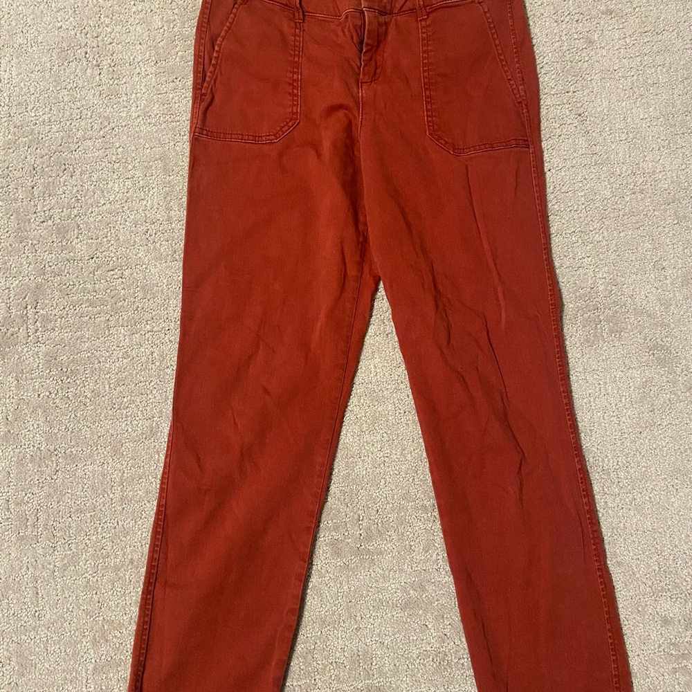 Rust Orange High-Waisted Pants